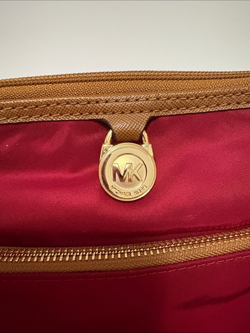 MICHAEL Michael Kors Red Crossbody with Tan Trim and Gold Hardware - Picture 3 of 7